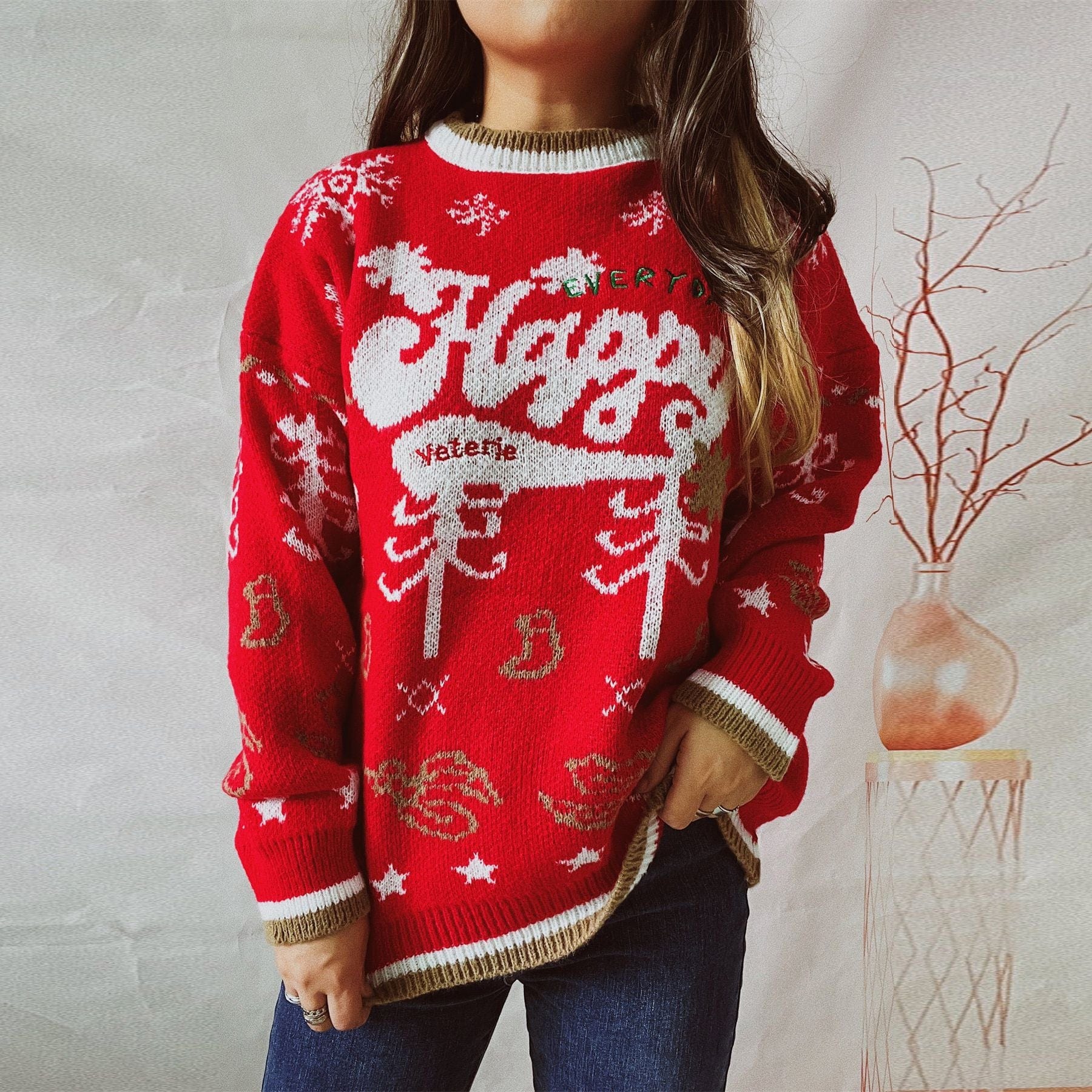 Everyday Happy Christmas Sweater-Mesadic