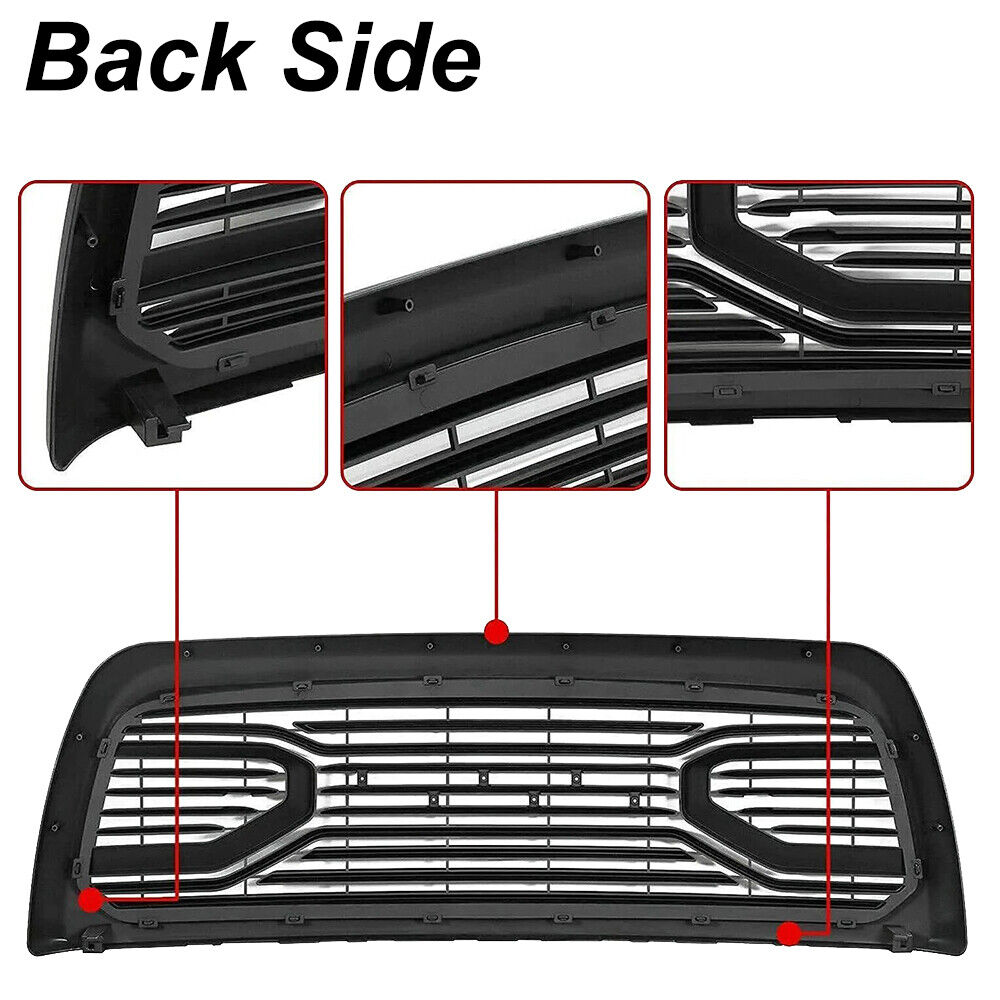 For 2013-2018 Dodge Ram 2500 3500 Grille Big Horn Style Front Grill with Led Light