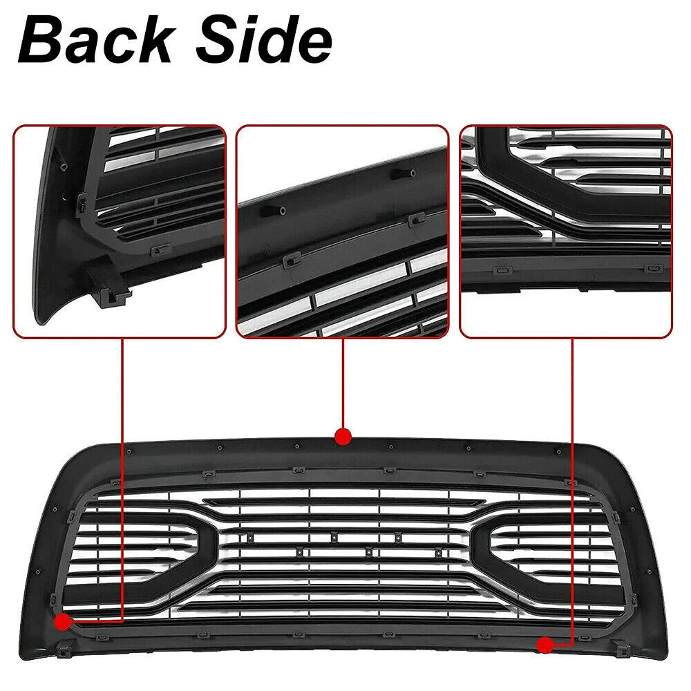 For 2013-2018 Dodge Ram 2500 3500 Grille Big Horn Style Front Grill with Led Light