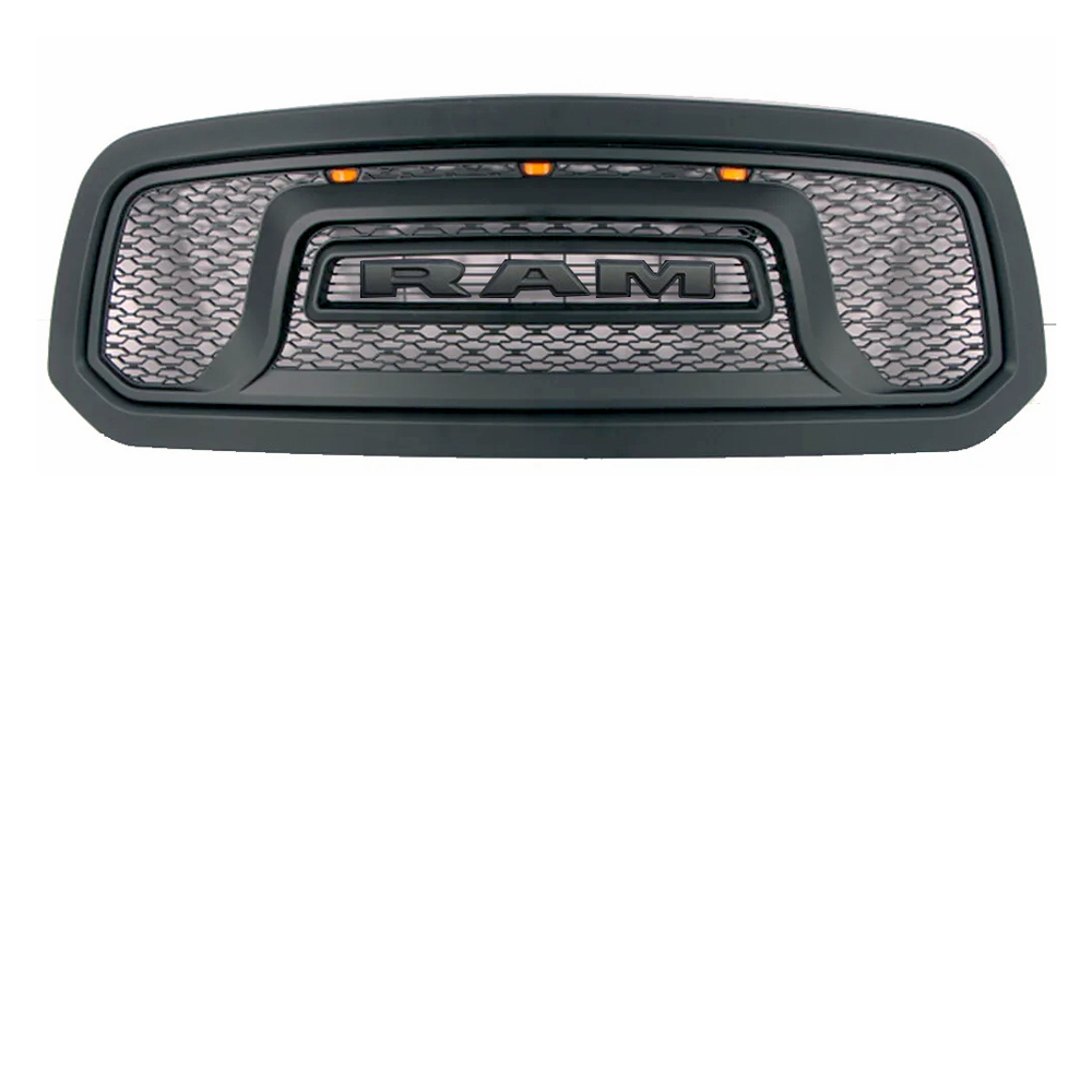 For 2013-2018 Dodge RAM 1500 Grill Rebel Style Front Grille with Letter & LED Light