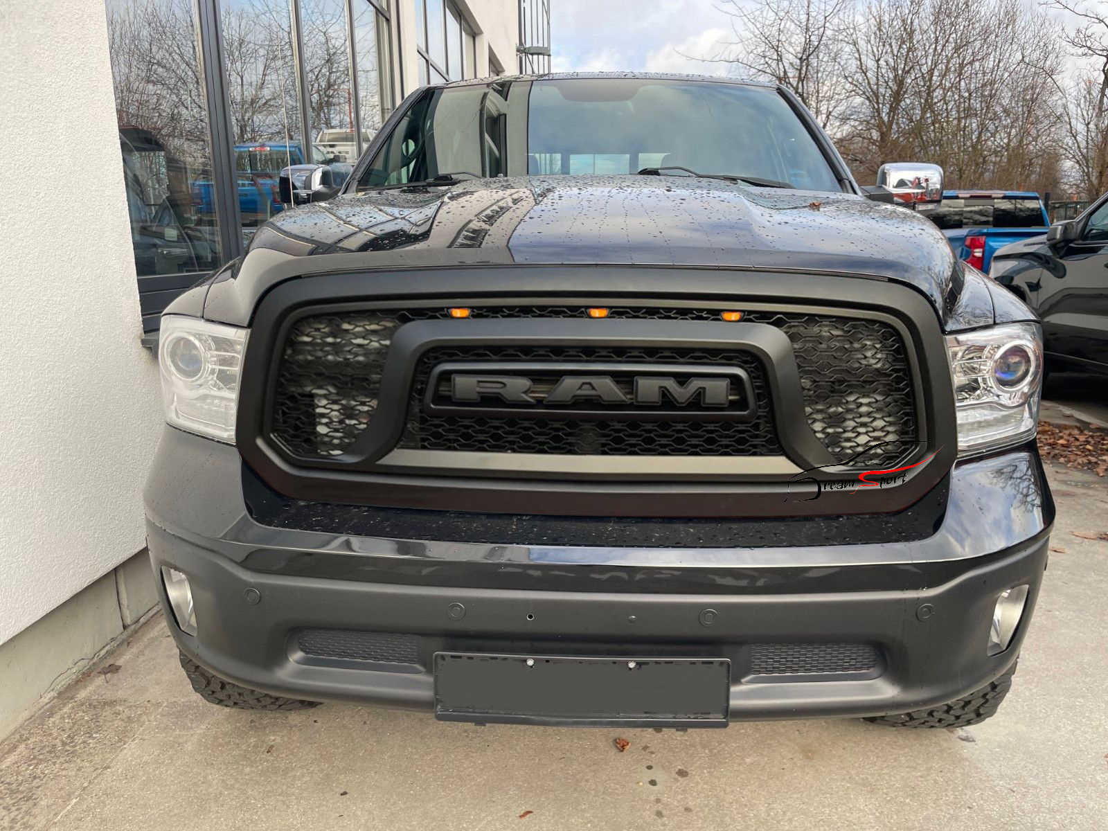 For 2013-2018 Dodge RAM 1500 Grill Rebel Style Front Grille with Letter & LED Light