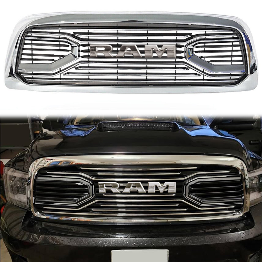 For 2009-2012 Dodge Ram 1500 Front Grille Big Horn Style Grill Chrome with Letter
