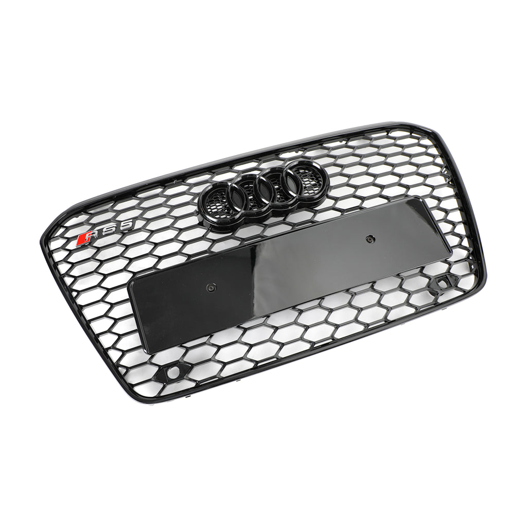 for Audi A5 S5 8T 2012-2016 RS Style Honeycomb Front Grille Grill Mesh Gloss Black