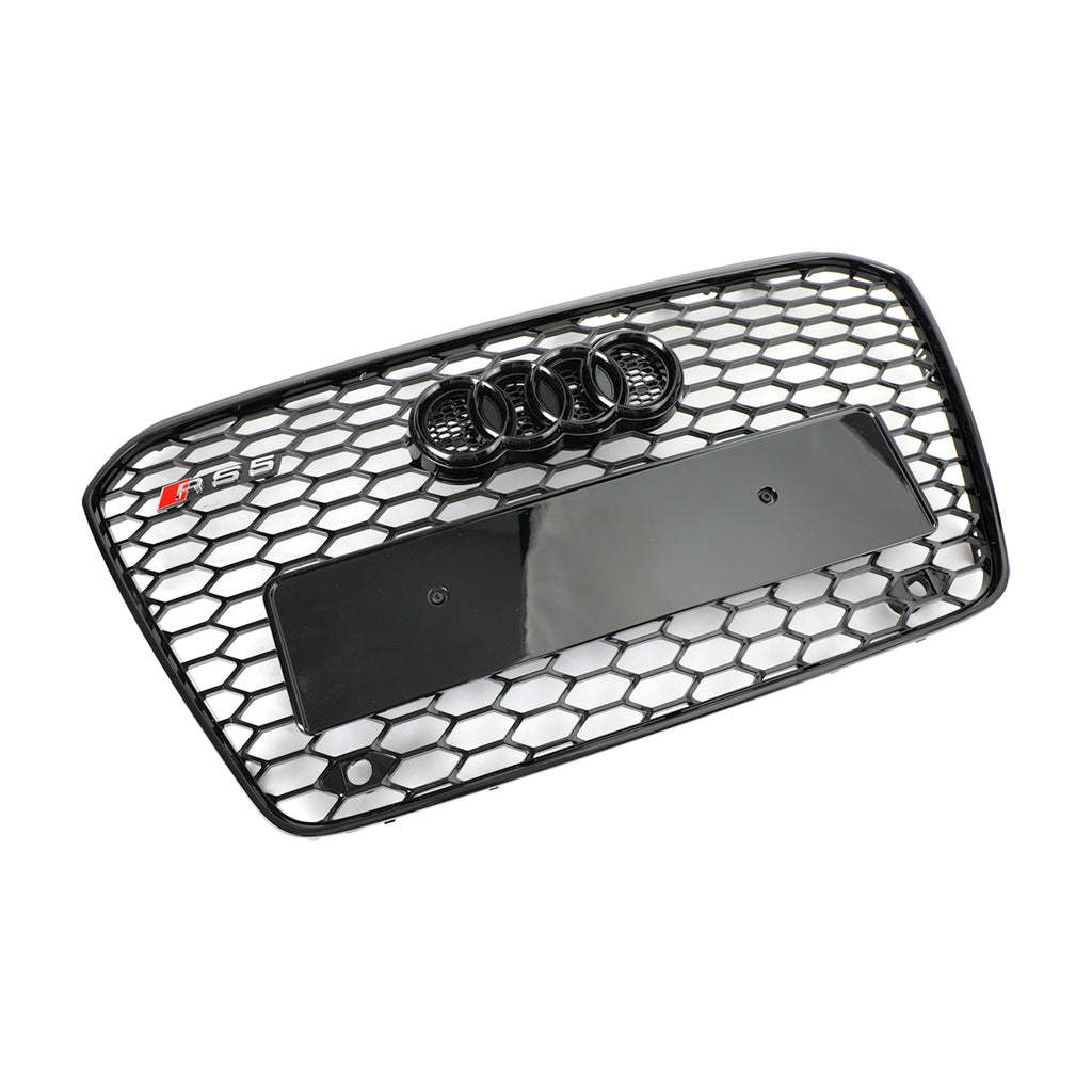 for Audi A5 S5 8T 2012-2016 RS Style Honeycomb Front Grille Grill Mesh Gloss Black