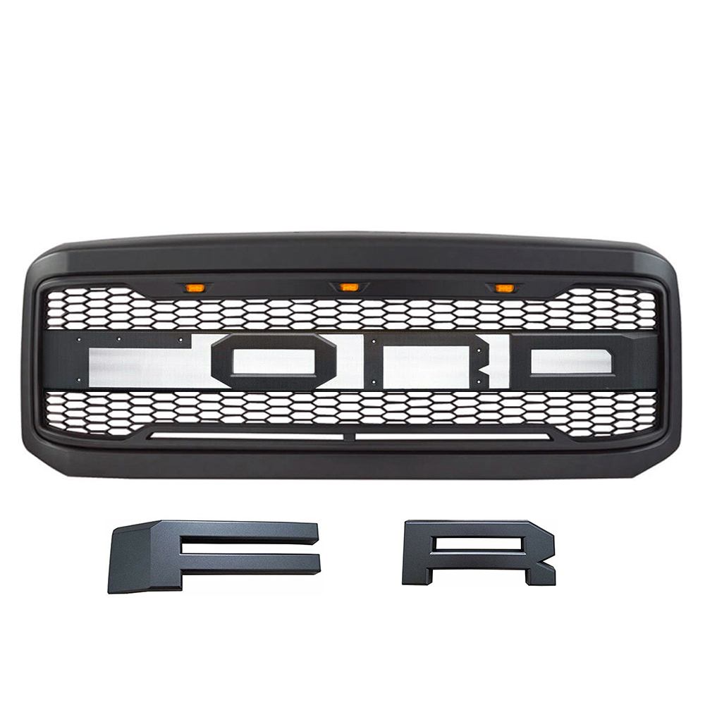 For 2005-2007 F250 F350 Ford Super Duty Grill Front Raptor Style Grille With Letters