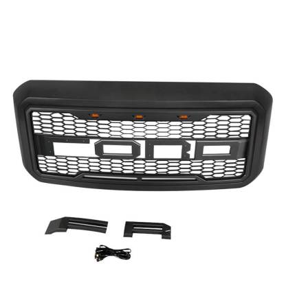 Front Grille for 2011-2016 F250 F350 F450 F550 Super Duty Raptor Style Grill With LED Light
