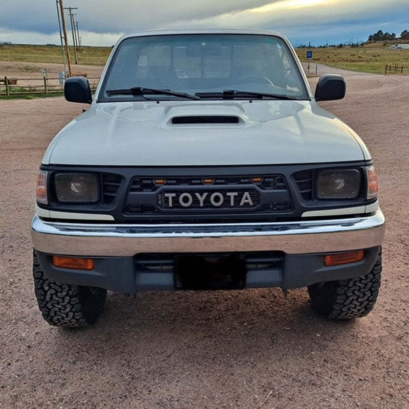 For 1995 1996 Toyota Tacoma Front Grill Upper Grille With Letters Matte Black