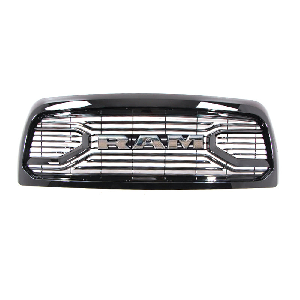 For 2013-2018 Dodge Ram 2500 3500 Grill Big Horn style Front Grille Gloss Black + Chrome Letter