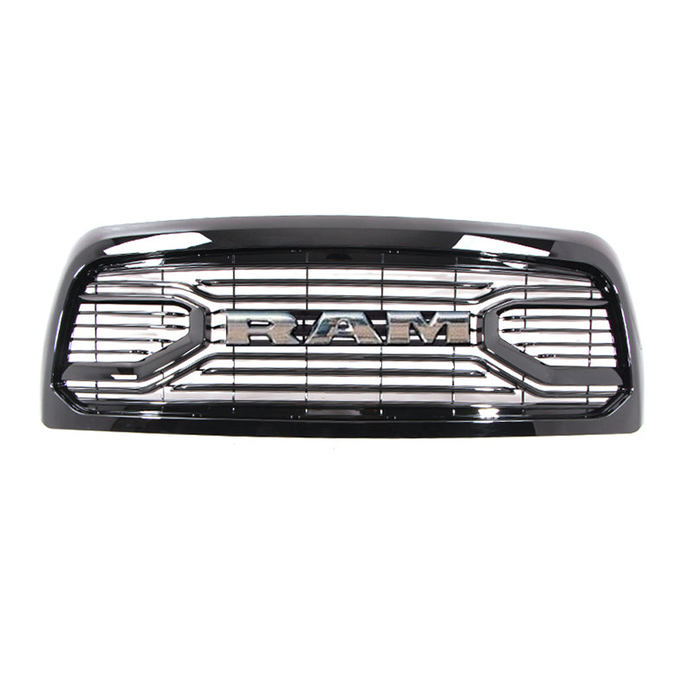 For 2013-2018 Dodge Ram 2500 3500 Grill Big Horn style Front Grille Gloss Black + Chrome Letter