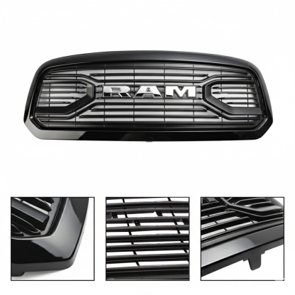 For 2013-2018 Dodge Ram 1500 Front Grille Big Horn Style Grill Glossy Black