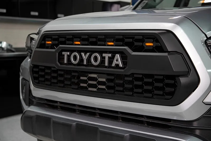 For 2016-2023 Toyota Tacoma Grill Front Bumper Grille With LED Light Matte Black