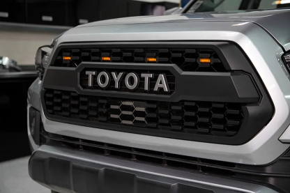 For 2016-2023 Toyota Tacoma Grill Front Bumper Grille With LED Light Matte Black
