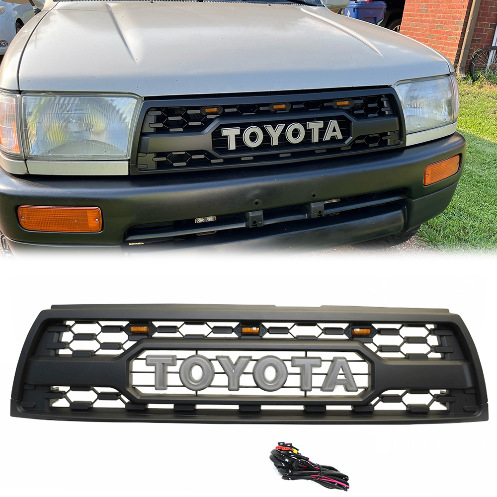 For 1996-2002 Toyota 4Runner Grill Front Grille Mesh with LED Light & Letters