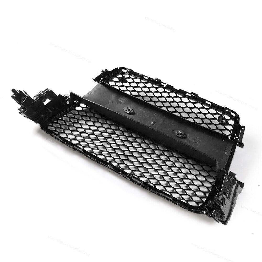 For 2007-2011 Audi A5 S5 8T Front Main Grille Gloss Black Honeycomb RS Style Grill with Emblem