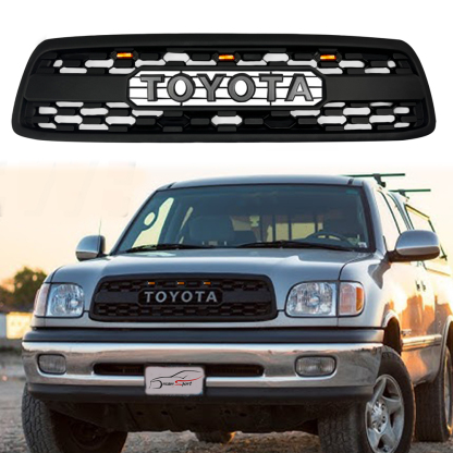 For 2000-2002 Toyota Tundra Grill Front Grille Mesh with LED light & Letters