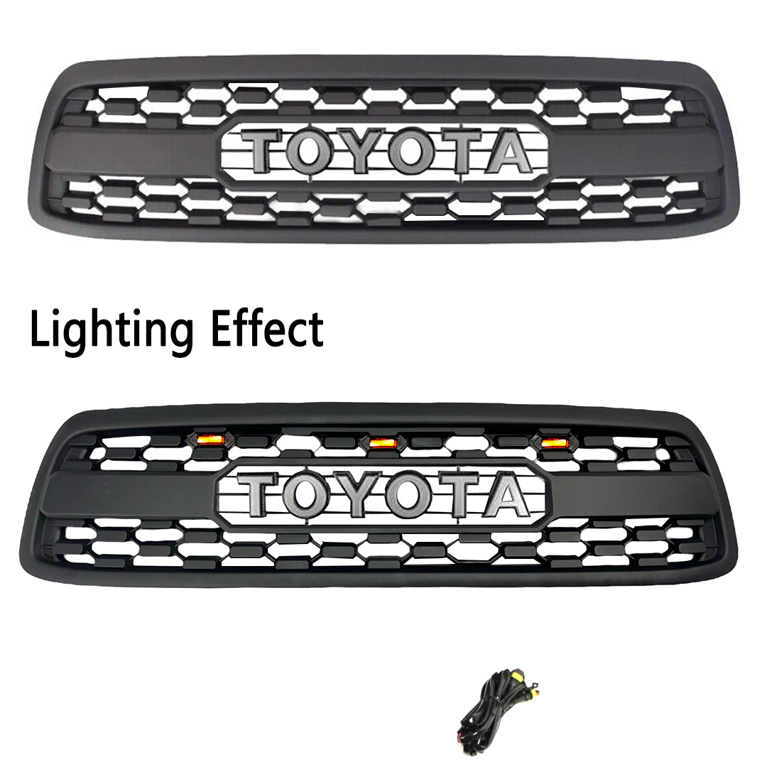 For 2000-2002 Toyota Tundra Grill Front Grille Mesh with LED light & Letters