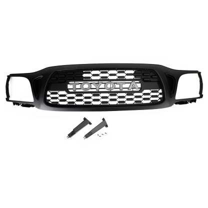 For 2001-2004 Toyota Tacoma Front Grill Grille With Letter Matte Black