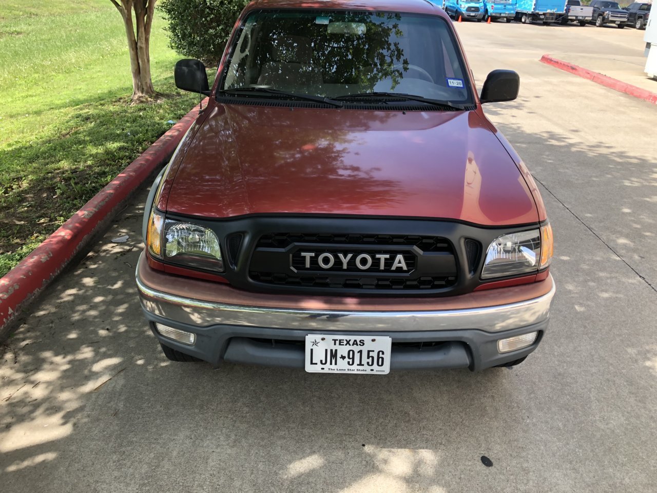 For 2001-2004 Toyota Tacoma Front Grill Grille With Letter Matte Black