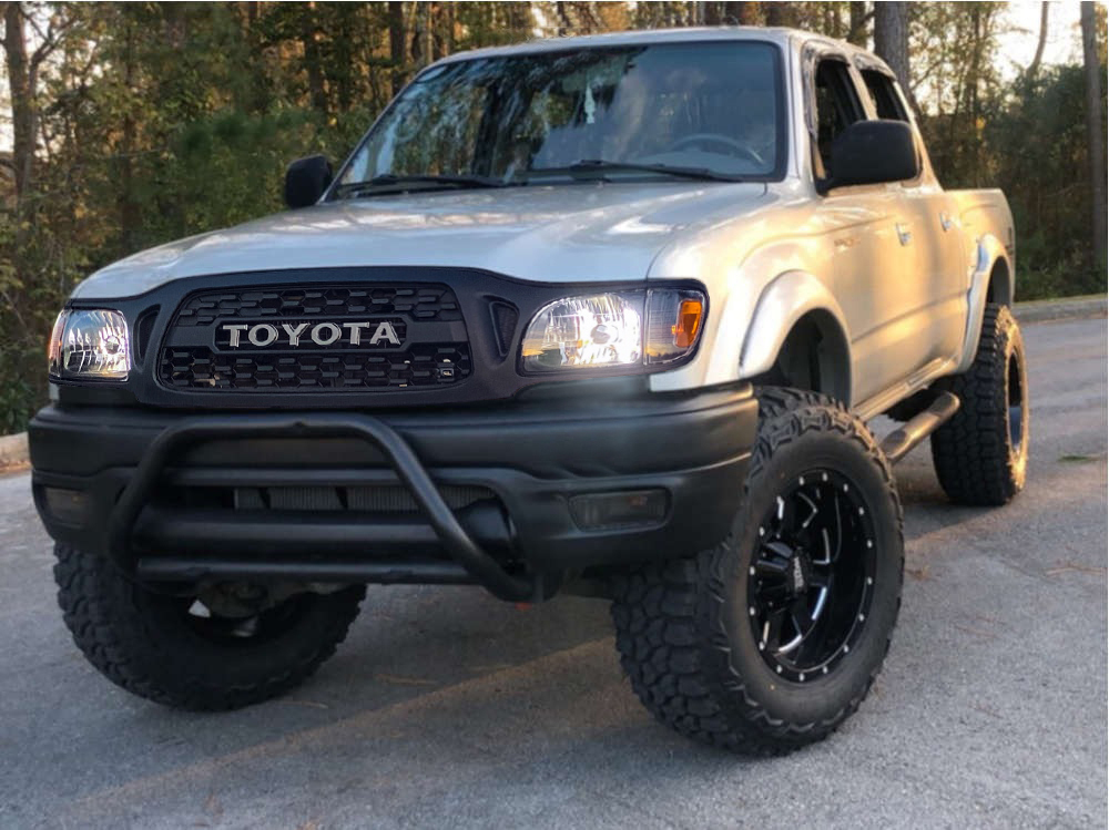 For 2001-2004 Toyota Tacoma Front Grill Grille With Letter Matte Black