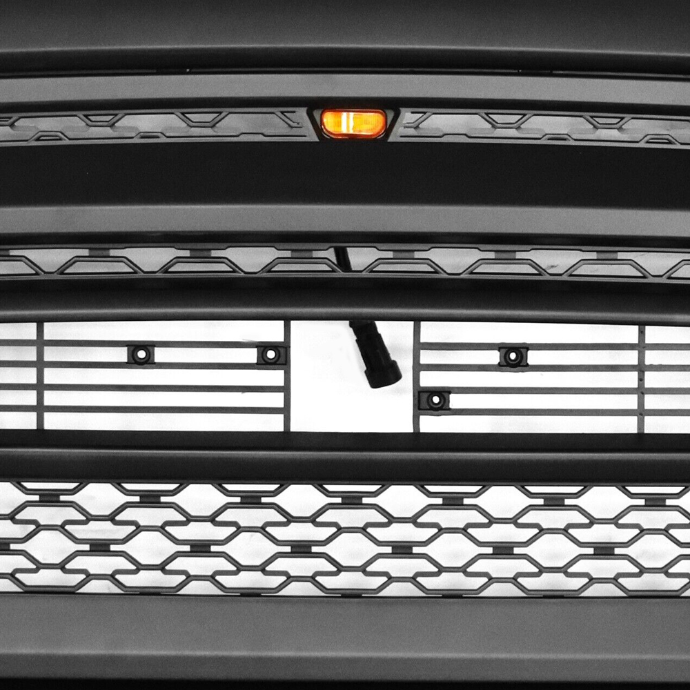For 2002-2005 Dodge RAM 1500 Grill Rebel Style Front Grille with Letters Matte Black