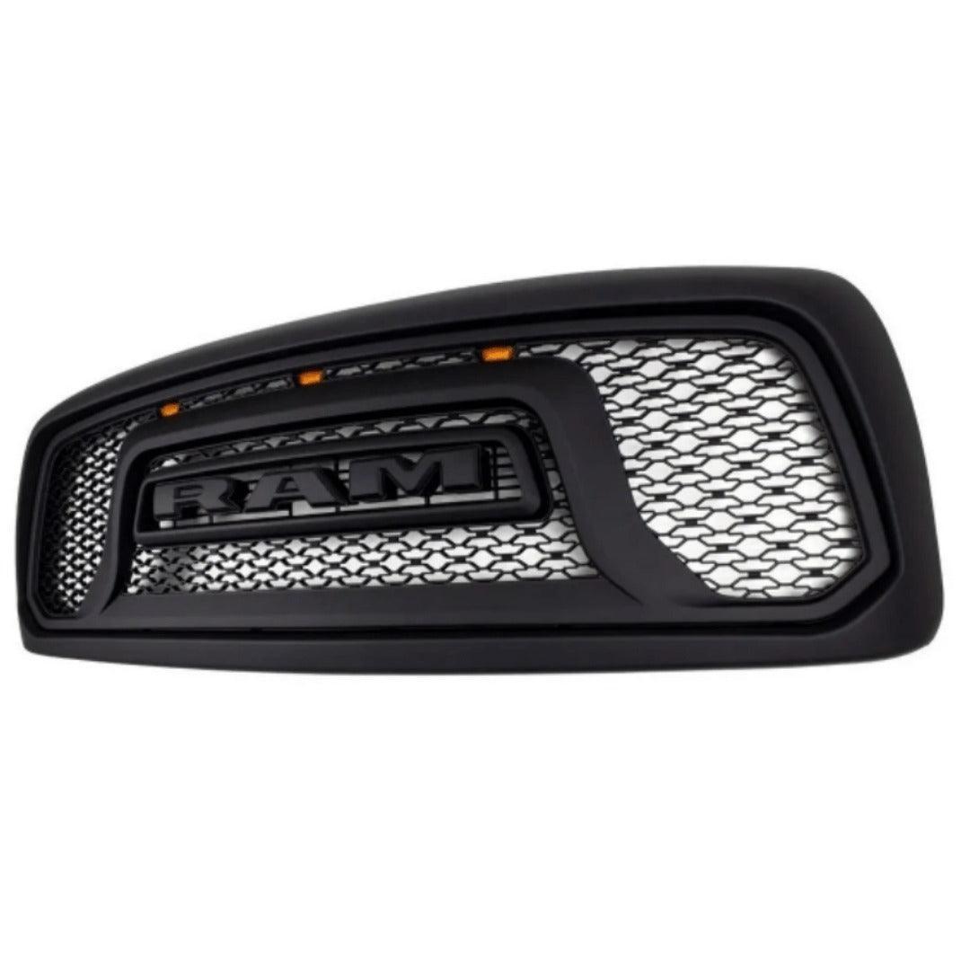 For 2002-2005 Dodge RAM 1500 Grill Rebel Style Front Grille with Letters Matte Black