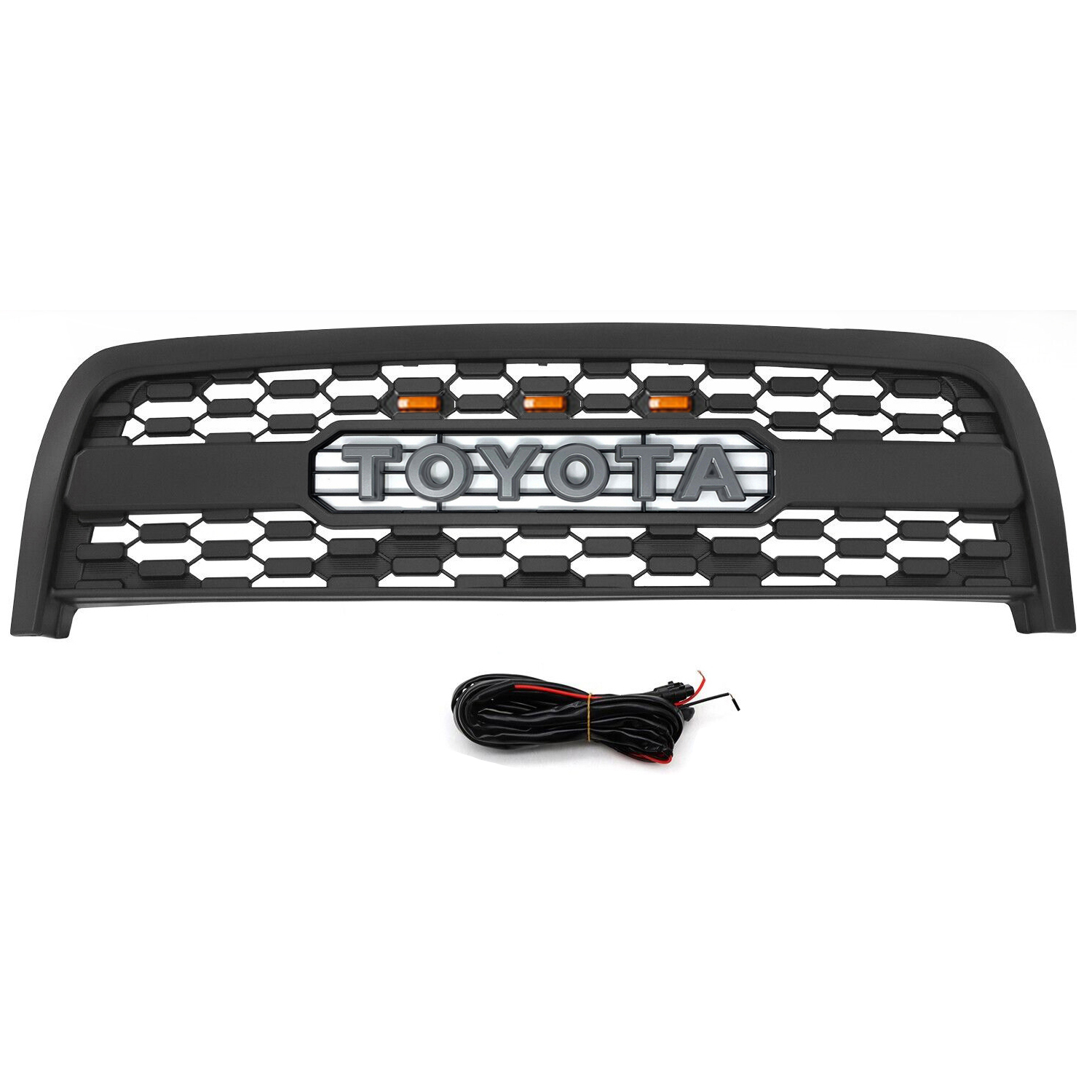 For 2003-2006 Toyota Tundra Grill Front Grille Mesh with LED Light Matte Black