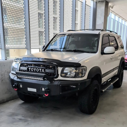 For 2001-2004 Toyota Sequoia Grill Front Grille With LED Lights & Letters Matte Black