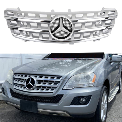 For 2005-2008 Mercedes Benz W164 ML-Class ML320 ML350 ML500 ML550 Grill Front Grille Chrome+Silver