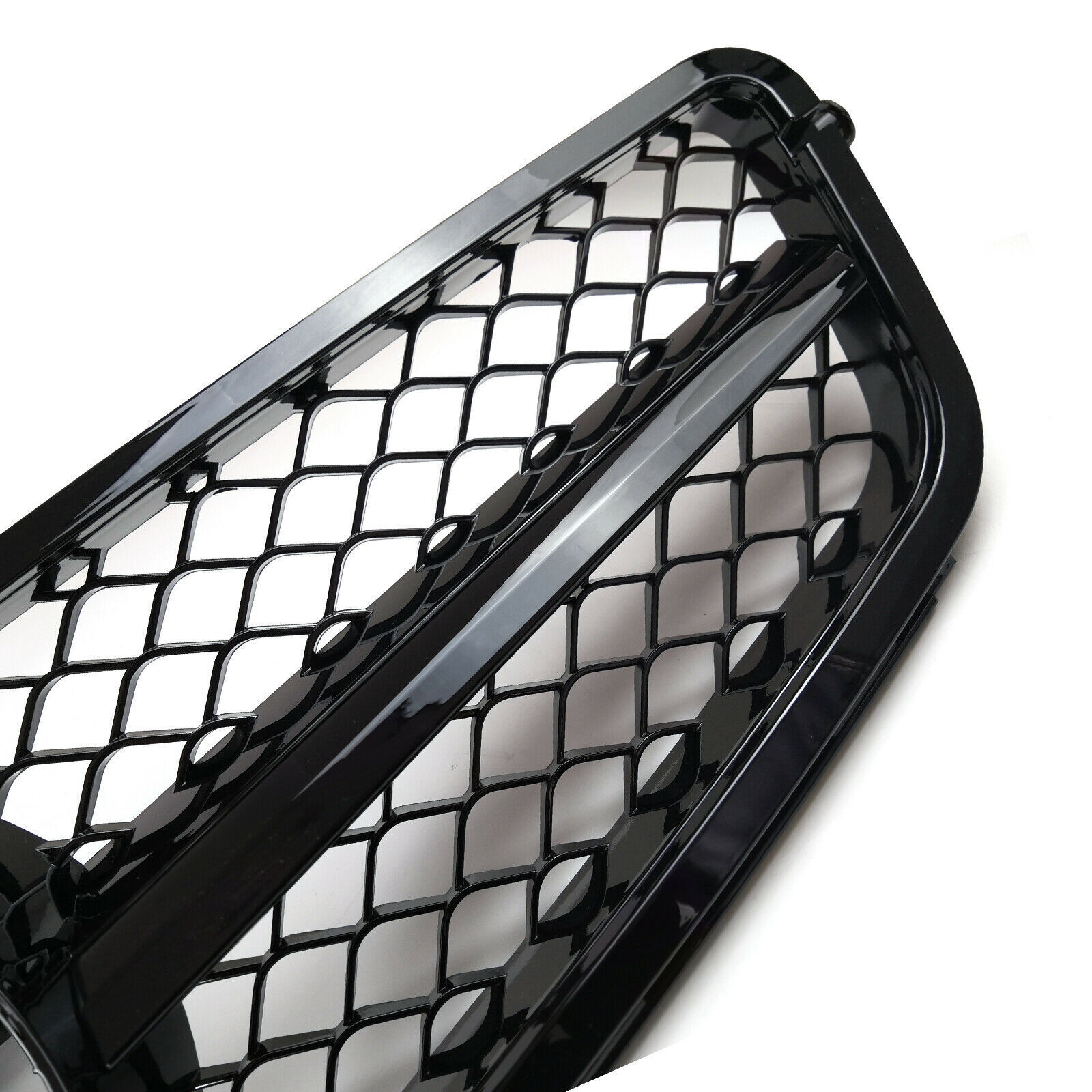  For 2008-2013 Mercedes Benz W204 C-Class C200 C250 C300 C350 Grill Glossy Black Front Grille with Emblem