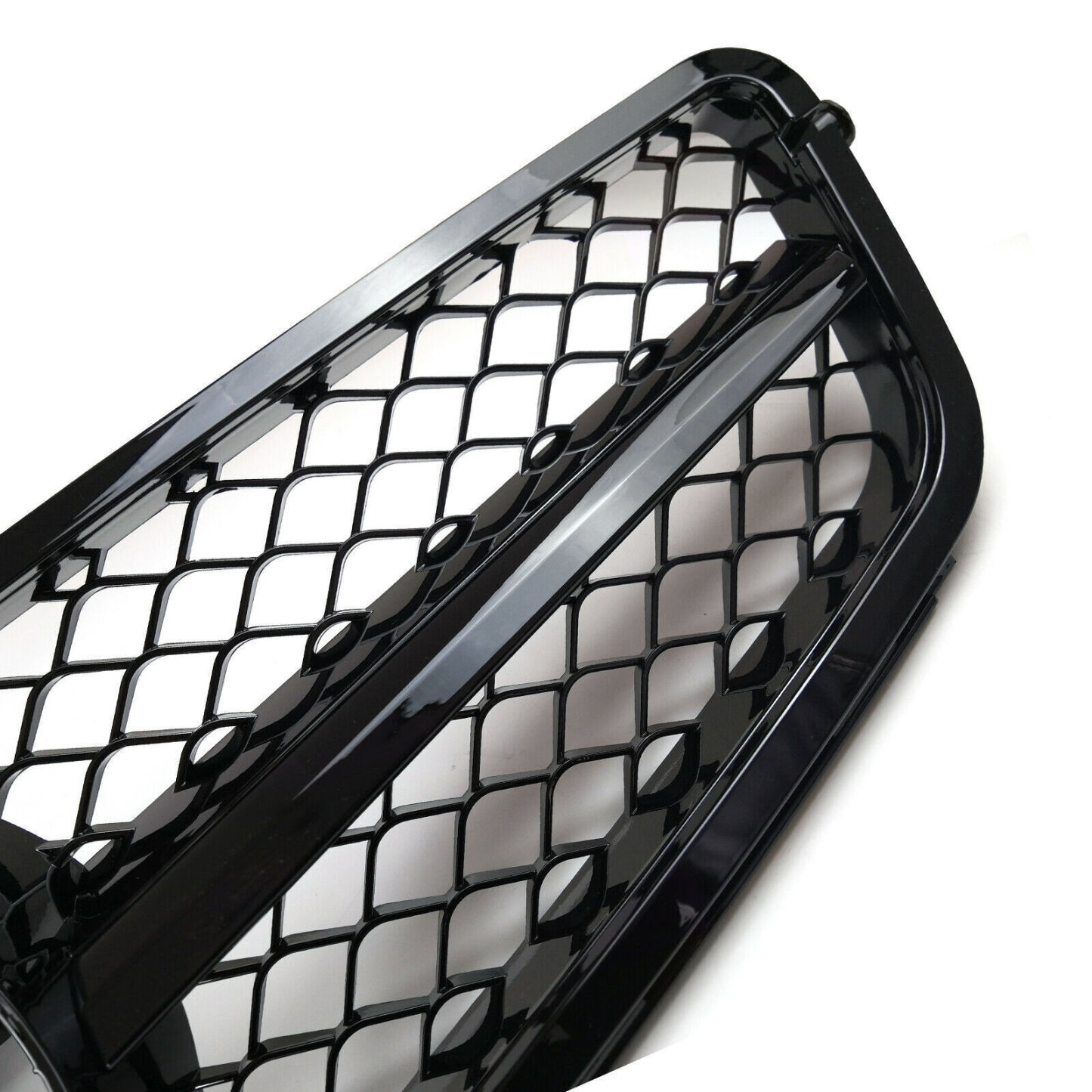 For 2008-2013 Mercedes Benz W204 C-Class C200 C250 C300 C350 Grill Glossy Black Front Grille with Emblem