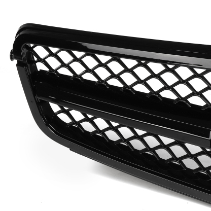  For 2008-2013 Mercedes Benz W204 C-Class C200 C250 C300 C350 Grill Glossy Black Front Grille with Emblem