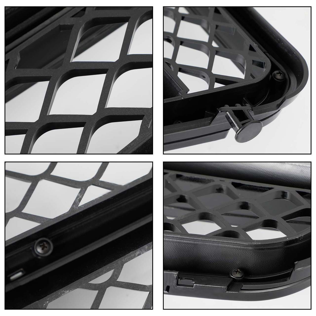  For 2008-2013 Mercedes Benz W204 C-Class C200 C250 C300 C350 Grill Glossy Black Front Grille with Emblem