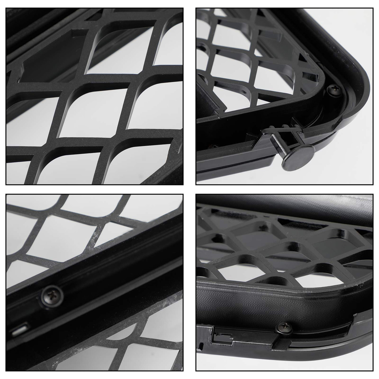  For 2008-2013 Mercedes Benz W204 C-Class C200 C250 C300 C350 Grill Glossy Black Front Grille with Emblem