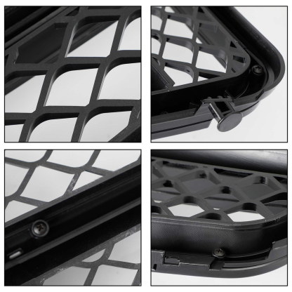  For 2008-2013 Mercedes Benz W204 C-Class C200 C250 C300 C350 Grill Glossy Black Front Grille with Emblem