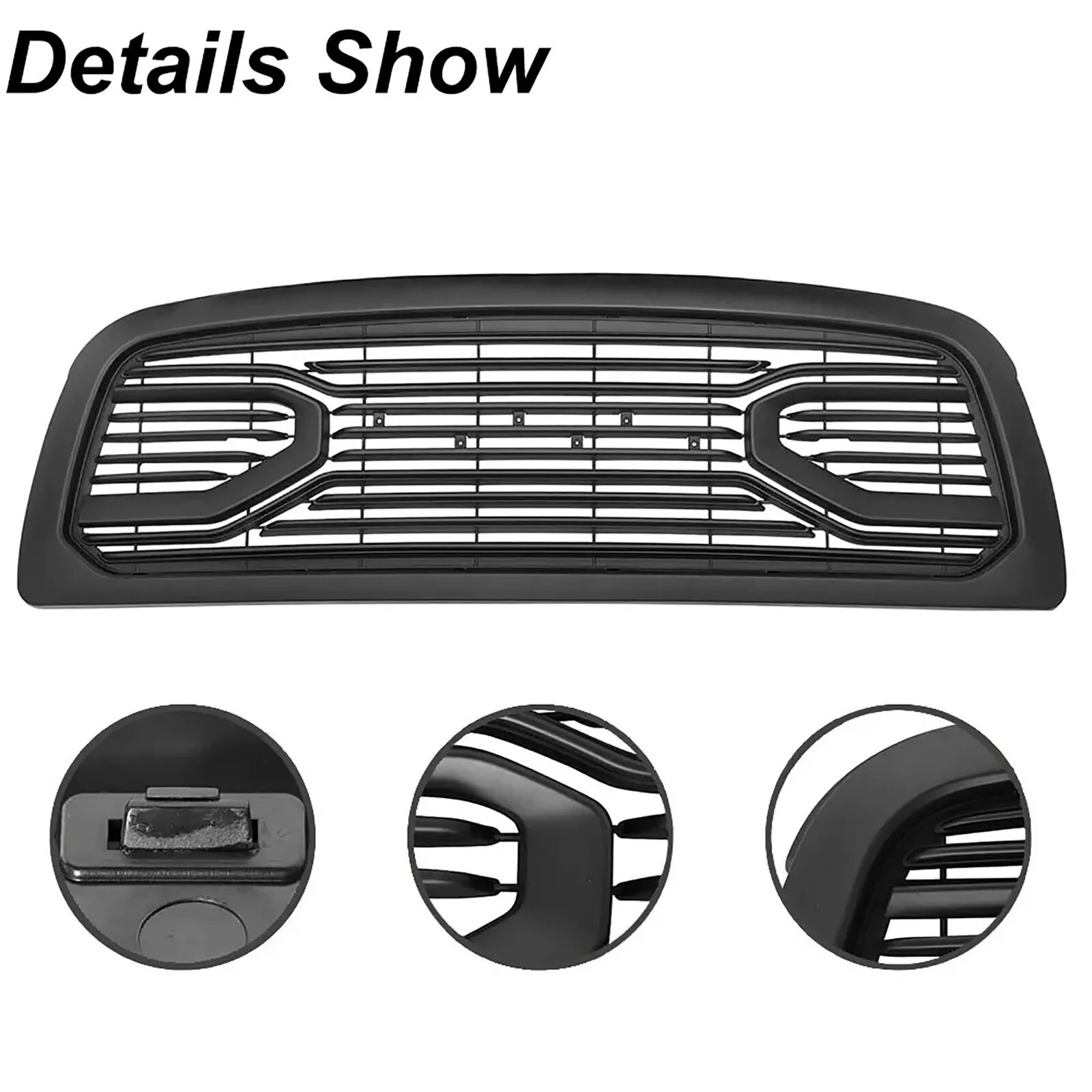 For 2009-2012 Dodge RAM 1500 Grill Front Big Horn Style Grille Matte Black