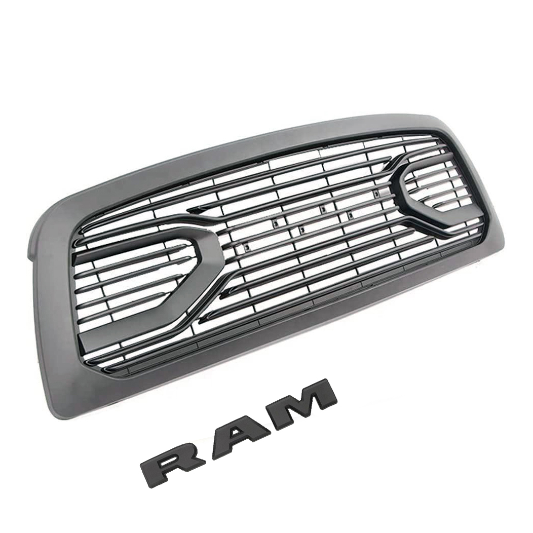 For 2009-2012 Dodge RAM 1500 Grill Front Big Horn Style Grille Matte Black