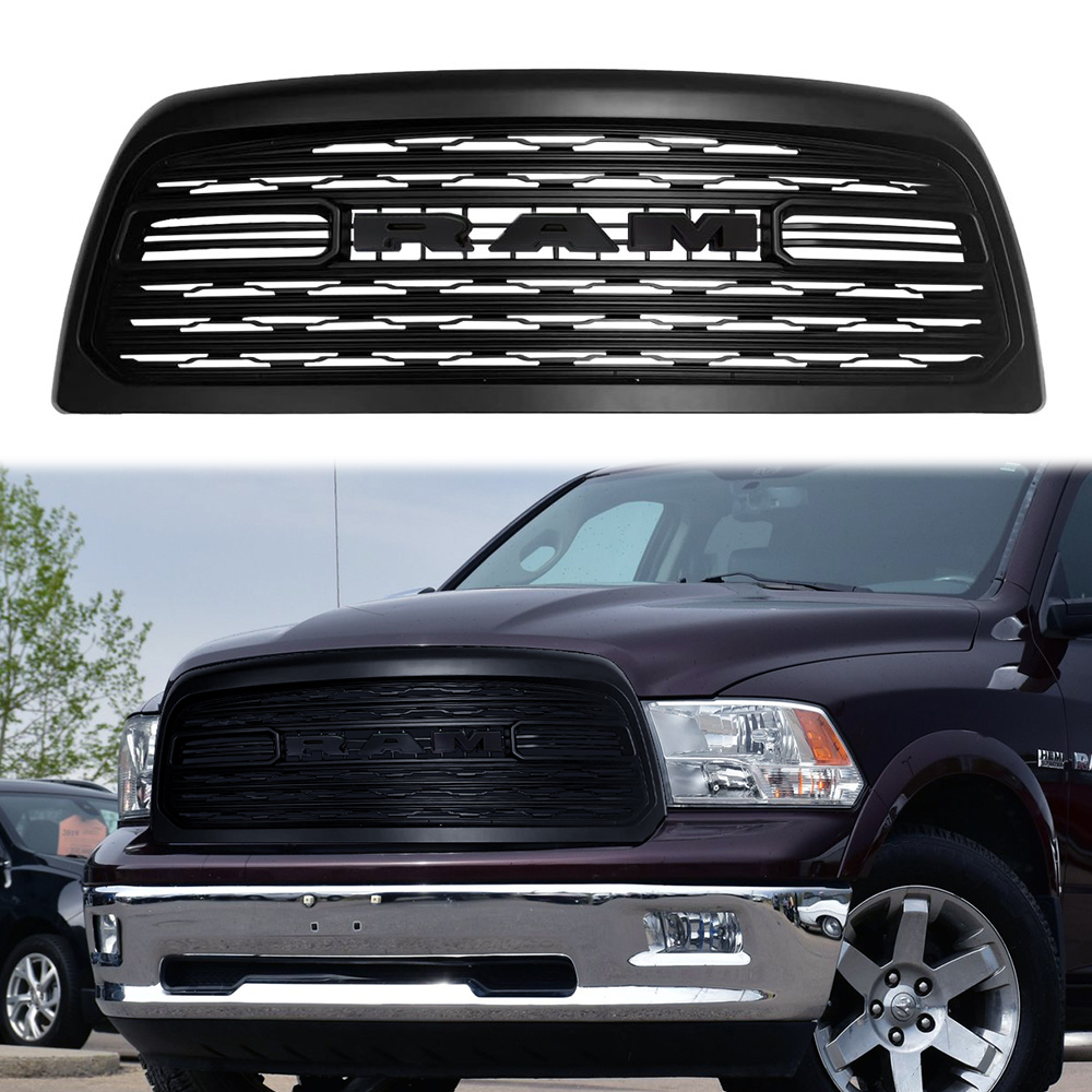 For 2009-2012 Dodge Ram 1500 Grill Upgrade Limited Style Front Grille Matte Black