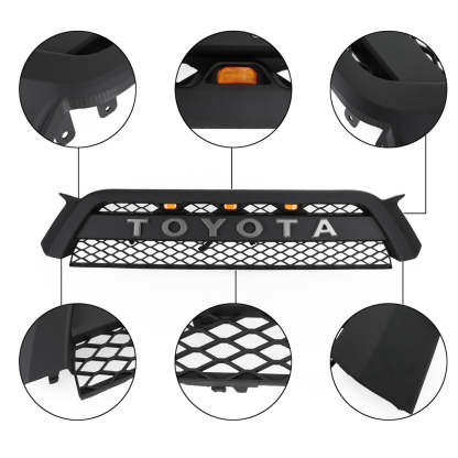 For 2010-2013 Toyota 4Runner Grill Front Grille Mesh with LED Light & Letters