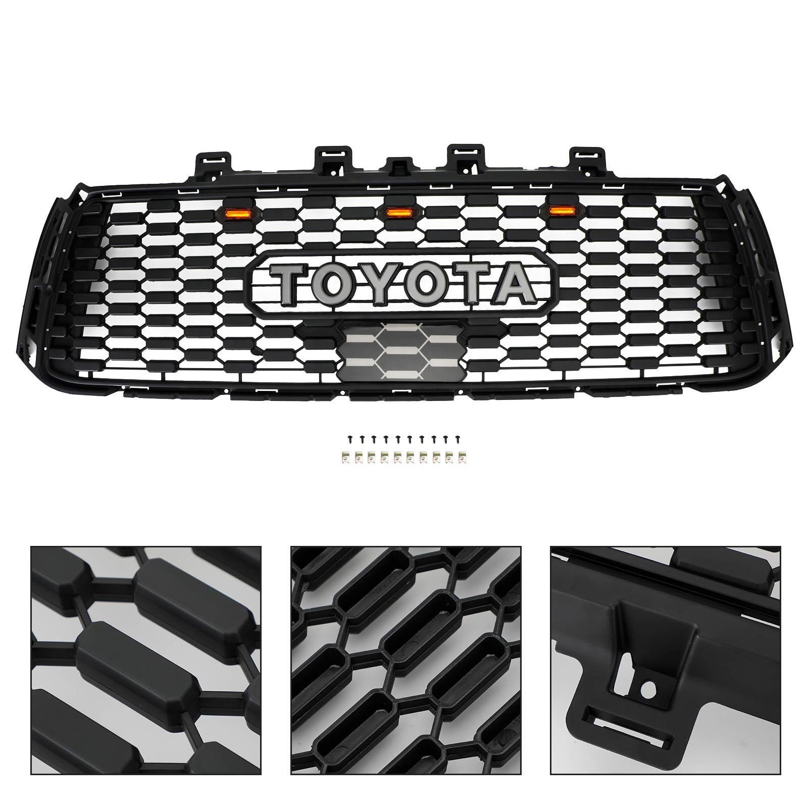 For  2010-2013 Toyota Tundra Grill Front Grille Mesh with LED light & Letters