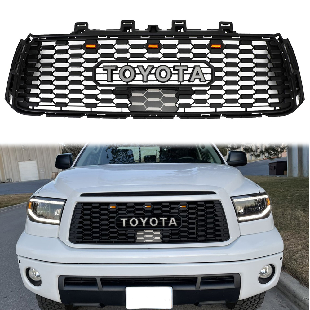 For  2010-2013 Toyota Tundra Grill Front Grille Mesh with LED light & Letters