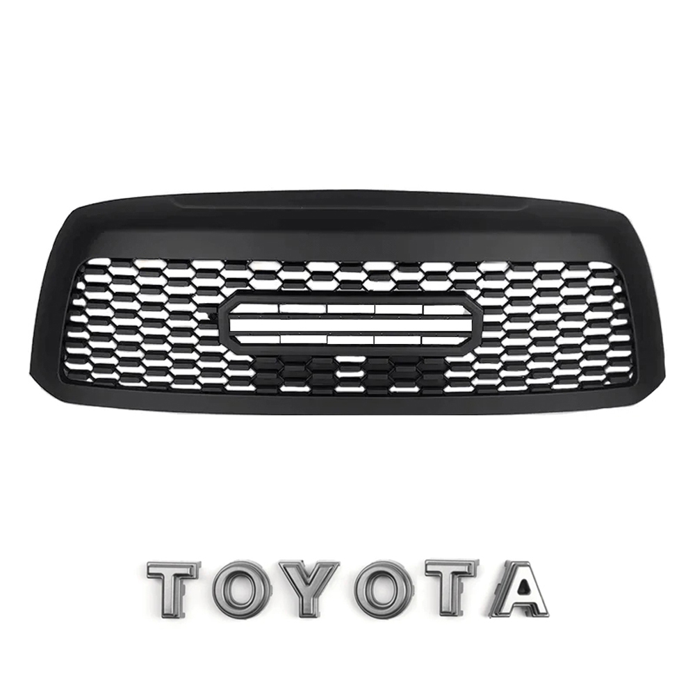 For 2010-2018 Toyota Sequoia Grill Matte Black Front Grille Mesh With Letters