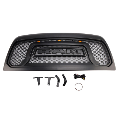 For 2013-2018 Dodge Ram 2500 3500 Grill Rebel Style Replacement Front Grille Matte Black