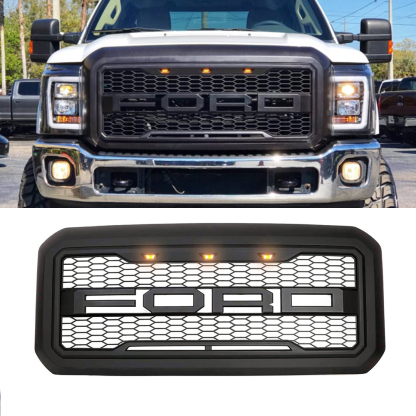 Black Friday Sale Front Grille for 2011-2016 F250 F350 F450 F550 Super Duty Raptor Style Grill With LED Light