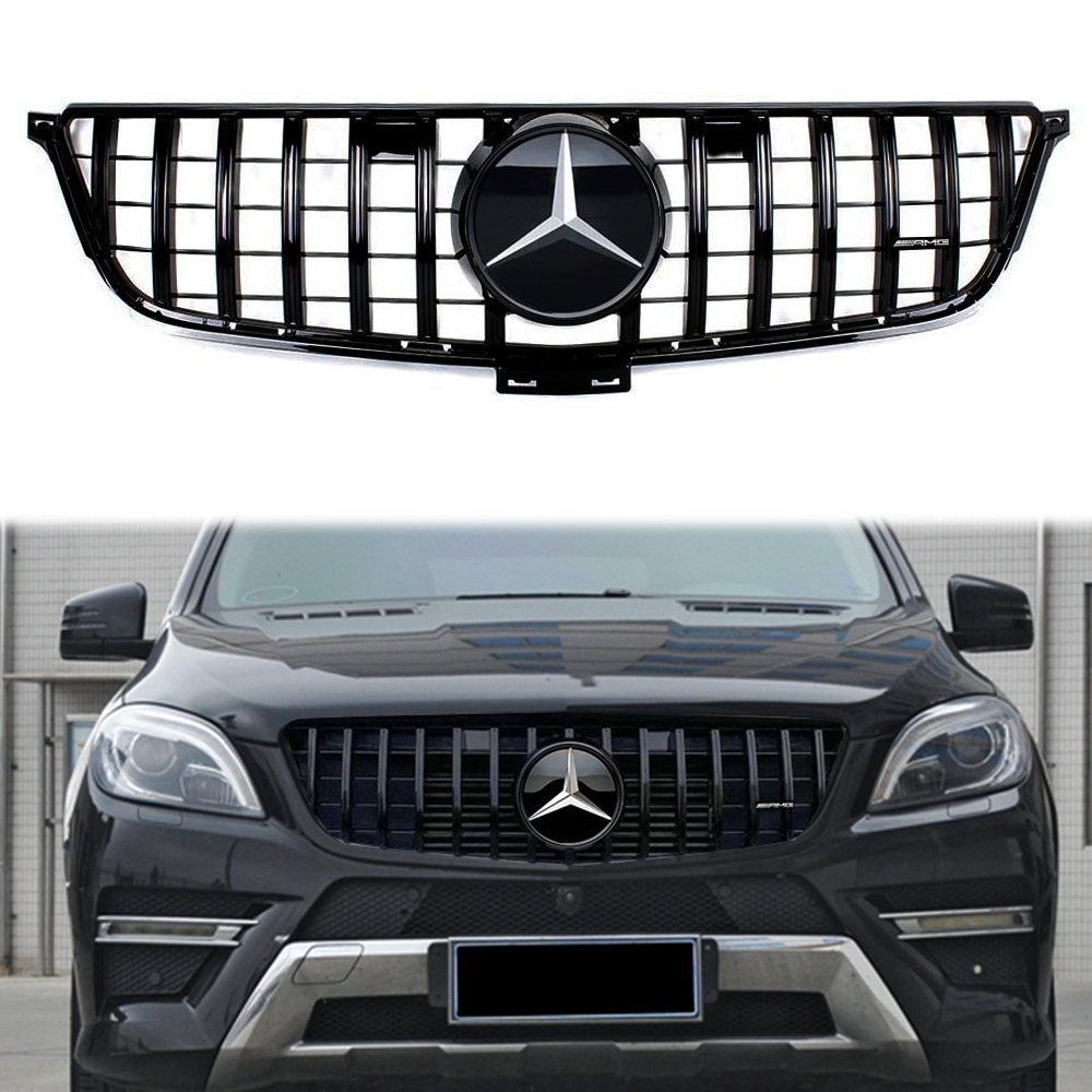 For 2012-2015 Mercedes Benz W166 ML-Class ML350 ML400 ML550 GTR Style Front Grill Gloss Black