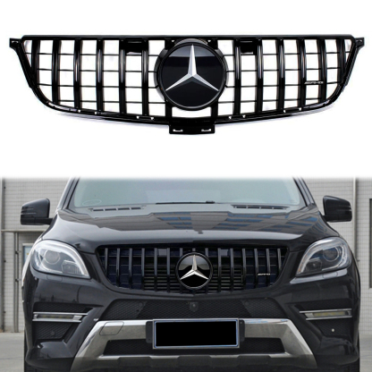For 2012-2015 Mercedes Benz W166 ML-Class ML350 ML400 ML550 GTR Style Front Grill Gloss Black