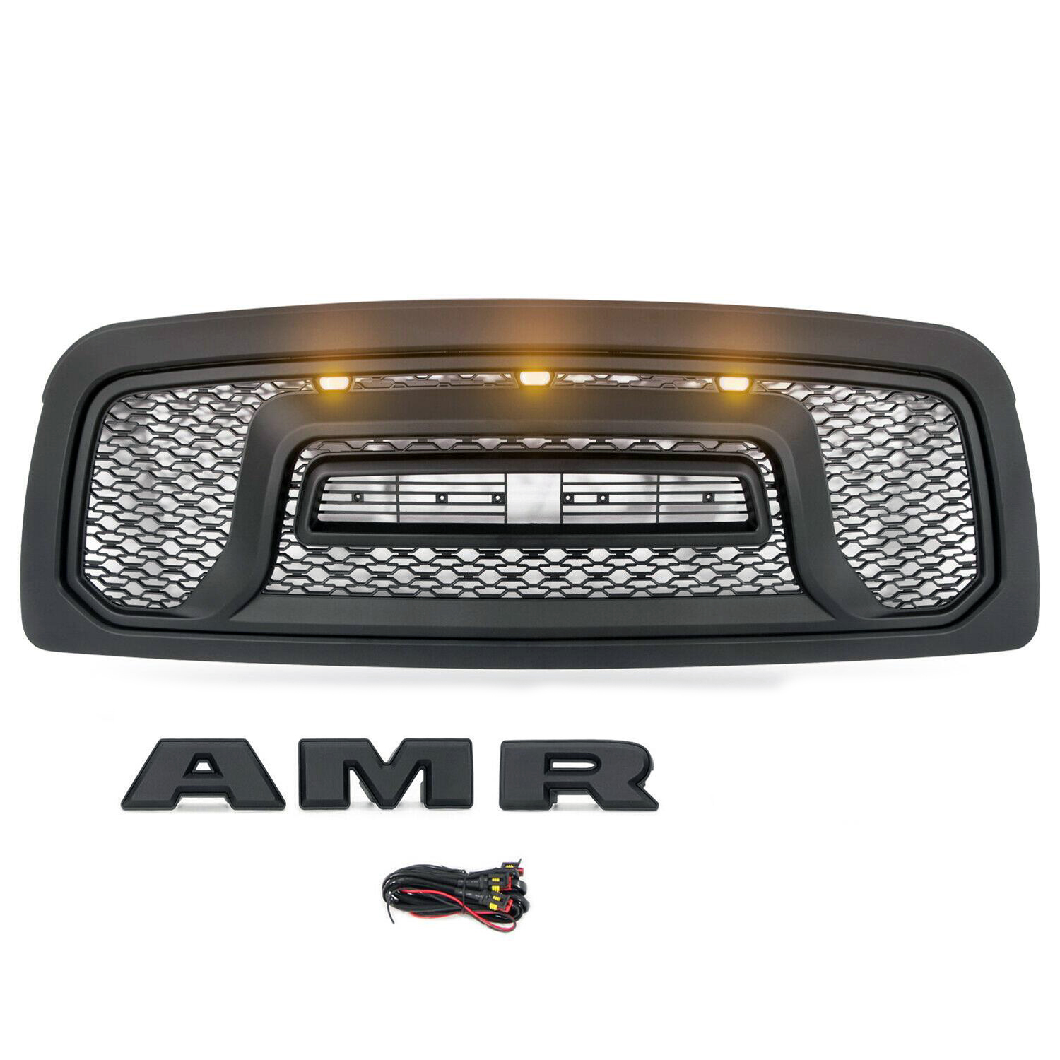 For 2009 2010 2011 2012 Dodge Ram 1500 Front Grille Rebel Style Grill with LED Light