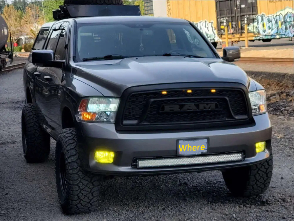 For 2009 2010 2011 2012 Dodge Ram 1500 Front Grille Rebel Style Grill with LED Light