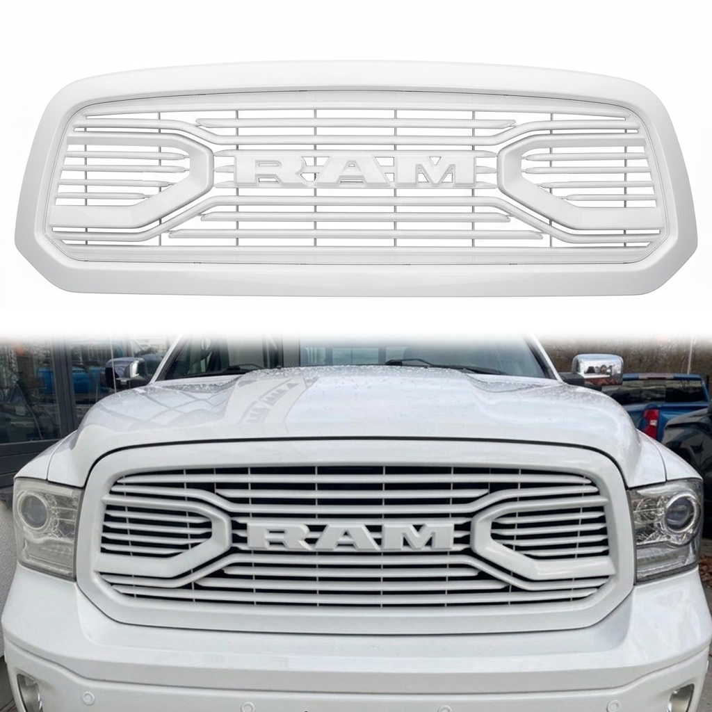 Front Grille For 2013-2018 Dodge Ram 1500 Grill Big Horn Style Mesh Bright White