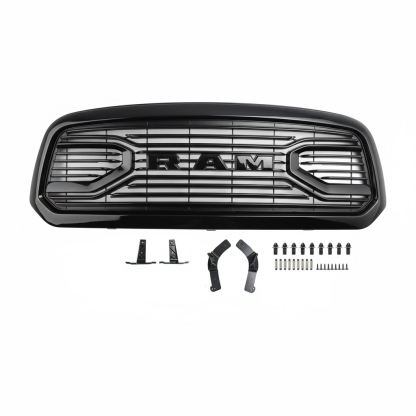 For 2013-2018 Dodge Ram 1500 Grill Big Horn Style Front Grille Glossy Black