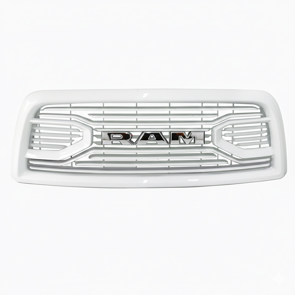 Bright White Front Grill For 2013-2018 Dodge Ram 2500 3500 Grille Big Horn Style Mesh with Letter chrome